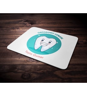 Kişiye Özel Ortodonti Uzmanı Tasarımlı Mouse Pad (Renksiz)