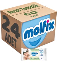 Molfix Islak Havlu Mendil İzotonik Ferah Temizlik 24 Lü set 60 Yaprak Plastik Kapaklı