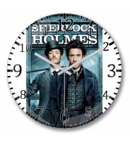 Sherlock Holmes Duvar Saati Bombeli Gercek Cam