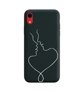 Iphone XR Çizgi Tasarımlı Siyah Lansman Telefon Kılıfı