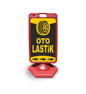 Oto  Lastik     Reklam ve Yönlendirme Uyari Dubasi A Tabela Kırmızı