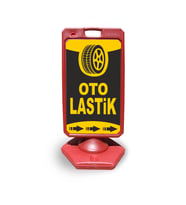 Oto  Lastik     Reklam ve Yönlendirme Uyari Dubasi A Tabela Kırmızı
