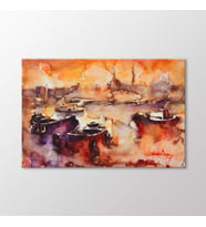 Arty Tablo Suluboya Tekneler ve İstanbul Tablo (Karışık)