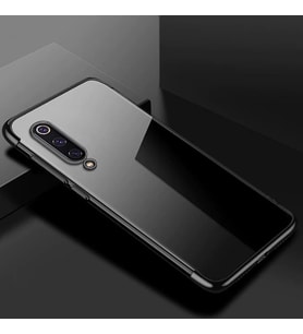 Xiaomi Mi 9 Lite Kılf Zore Dört Köşeli Lazer Silikon Kılıf (Siyah)