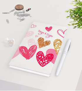 BK Gift Kişiye Özel Sevgililer Günü Beyaz Defter Kalem Seti-50