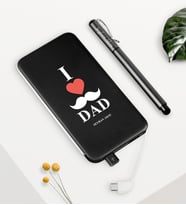 BK Gift Kişiye Özel Babamı Seviyorum Siyah 5000 mAh Hızlı Şarj Powerbank Kalem Seti (Model 1)