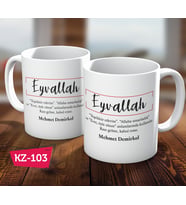 Kişiye Özel İsimli ''Eyvallah'' Kelime Hediye Kupa Bardak