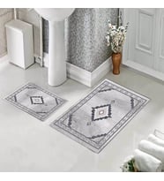 Banyo Halısı Ikili Klozet Takımı Kaymaz Tabanlı (60 xm x 100 cm + 40 cm x 60 cm) 