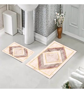 Banyo Halısı Ikili Klozet Takımı Kaymaz Tabanlı (60 xm x 100 cm + 40 cm x 60 cm) 