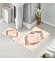 Banyo Halısı Ikili Klozet Takımı Kaymaz Tabanlı (60 xm x 100 cm + 40 cm x 60 cm) 