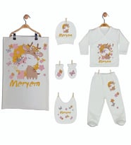 Pia Baby Gl 1933-07 İsme Özel Battaniye Zıbın Set