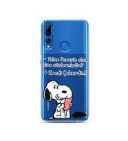 Snoopy Tasarımlı Süper Şeffaf Silikon Telefon Kılıfı Huawei Y9 Prime 2019