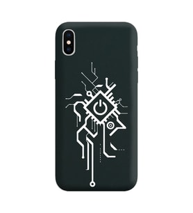 Iphone Xs Çizgi Tasarımlı Siyah Lansman Telefon Kılıfı