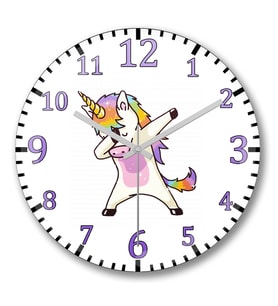 Unicorn   Duvar Saati Bombeli Gercek Cam