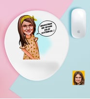 BK Gift Kişiye Özel Kız Çocuk Kolay Yetişmiyor Karikatürlü Bilek Destekli Mouse Pad-2 (Beyaz)