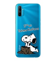 Snoopy Tasarımlı Süper Şeffaf Silikon Telefon Kılıfı Oppo Realmi C3
