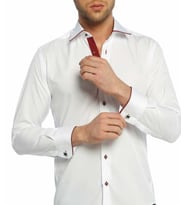 Bordo Bieli Beyaz Micro Kumaş Kol Düğmeli Slim Fit Erkek Gömlek - 216-3 (Çok Renkli)