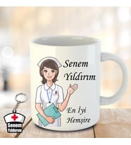 İsme ve Hemşireler Gününe Özel Kupa Bardak ve Anahtarlık - 6