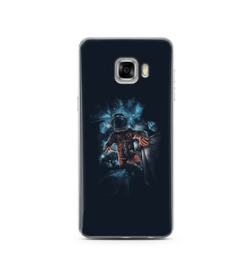 Uzay Boşluğu Tasarım Süper Şeffaf Silikon Telefon Kılıfı Samsung C5  