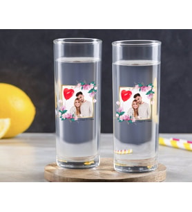 BK Gift Kişiye Özel Renkli Baskılı İsimli Fotoğraflı İkili Vodka Bardağı-30 (Beyaz)