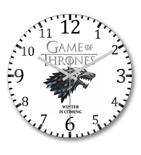 Game Of Thrones Winter İs Coming Duvar Saati Bombeli Gercek Cam