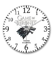 Game Of Thrones Winter İs Coming Duvar Saati Bombeli Gercek Cam