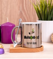 Muhasebeci Ahşap Altlıklı Silver Kupa Bardak