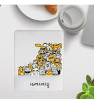 KİŞİYE ÖZEL SEVİMLİ KARAKTER TASARIMLI İSİM YAZILABİLİR MOUSE PAD
