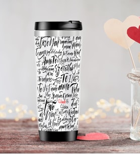 BK Gift Kişiye Özel Sevgililer Günü Temalı Çelik Termos Bardak - 77