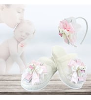 Lohusa Terlik ve Taç Seti, Ayıcıklı Pembe (STD)