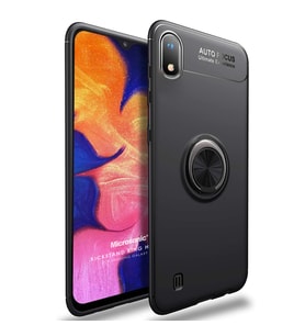 Microsonic Samsung Galaxy A10 Kılıf Kickstand Ring Holder Siyah