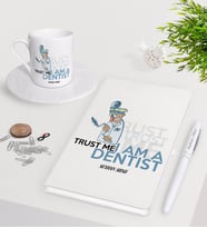 BK Gift Kişiye Özel Diş Hekimi Beyaz Defter Kalem Türk Kahvesi Fincanı Seti-3 (Model 1)