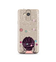 Space Girl Tasarım Süper Şeffaf Silikon Telefon Kılıfı General Mobile GM8