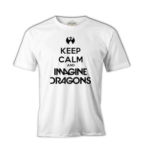 Imagine Dragons - Keep Calm Beyaz Erkek Tshirt