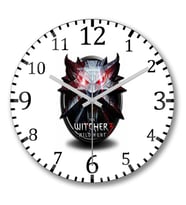 Wolf The Witcher Duvar Saati Bombeli Gercek Cam