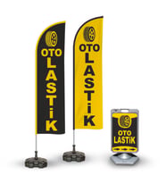 Oto LastikTemalı 2 Yelken Bayrak ve A Tabela Reklam Paketi