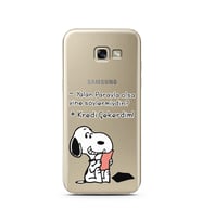 Snoopy Tasarımlı Süper Şeffaf Silikon Telefon Kılıfı Samsung A5 (2017)