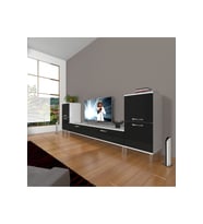 Decoraktiv Eko On2 Slm Std Krom Ayaklı Tv Ünitesi Tv Sehpası (Beyaz-Siyah)