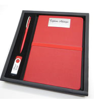 Wings SG102 İsme Özel Kırmızı Hediyelik Set Scrikss Kalem + 16GB. Usb Bellek + 15x21 Defter Hepsi İsme Özel (Karışık)