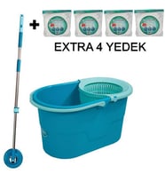 Motek Fix Mop Temizli Seti Paspas Temizlik Kovası+4Ad Yedek Başlık