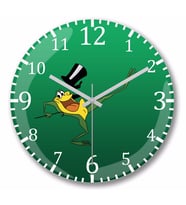 Looney Tunes Magician Frog  Duvar Saati Bombeli Gercek Cam