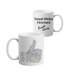 Sosyal Medya Fenomeni İsim Baskılı Like Kupa Bardak