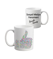 Sosyal Medya Fenomeni İsim Baskılı Like Kupa Bardak
