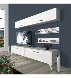 Decoraktiv Eko 5 Slm Std Retro Tv Ünitesi Tv Sehpası (Beyaz)