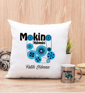 Makine Mühendisi Yastık ve Silver Kupa Bardak