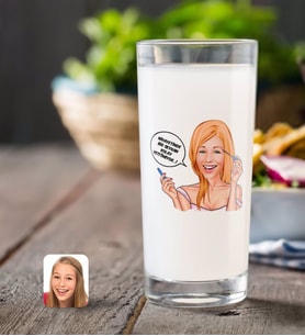 BK Gift Kişiye Özel Bayan Kolay Yetişmiyor Karikatürlü Rakı Bardağı-7 (Beyaz)