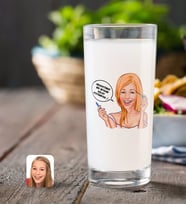 BK Gift Kişiye Özel Bayan Kolay Yetişmiyor Karikatürlü Rakı Bardağı-7 (Beyaz)