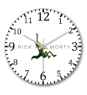 Rick and Morty Duvar Saati Bombeli Gercek Cam-Recovered