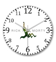 Rick and Morty Duvar Saati Bombeli Gercek Cam-Recovered