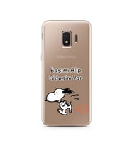 Snoopy Tasarımlı Süper Şeffaf Silikon Telefon Kılıfı Samsung J2 Core